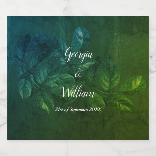 Groen blad Wijn & Mousserende Wijn Etiket S (Enkel label)