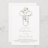 groen blad wit kruis Bevestiging Kaart (Voorkant / Achterkant)