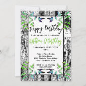 GROEN BLAD ZWARTE SCHORS GELUKKIGE VERJAARDAGSUITN KAART (Voorkant)