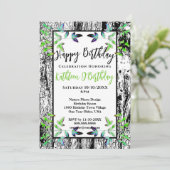 GROEN BLAD ZWARTE SCHORS GELUKKIGE VERJAARDAGSUITN KAART (Staand voorkant)