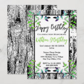 GROEN BLAD ZWARTE SCHORS GELUKKIGE VERJAARDAGSUITN KAART (Voorkant / Achterkant)