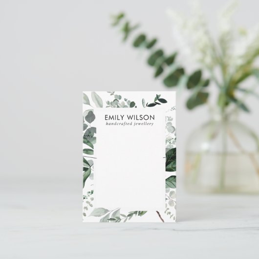 Groen bladachtig Lijst fauna Bracelet Ketting Disp Visitekaartje (Staand voorkant)