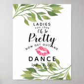 groen bladblad Dames met het bruiloft BATHROOM Poster (Voorkant)