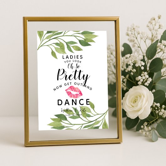 groen bladblad Dames met het bruiloft BATHROOM Poster