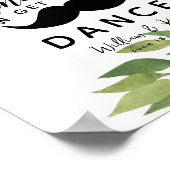 groen bladblad GENTLEMEN BATHROOM bruiloft Poster (Hoek)