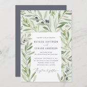 Groen bladblad van de olijventak van de moderne wa aankondiging (Voorkant / Achterkant)