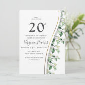Groen Bladeren Bladerdak Twintigste Verjaardag Kaart (Staand voorkant)