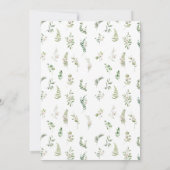 Groen bladeren bloemenbruids douche uitnodiging (Achterkant)