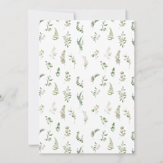 Groen bladeren bloemenbruids douche uitnodiging