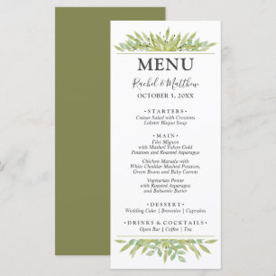 groen bladeren bruiloft menu