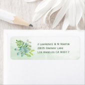 groen bladeren eucalyptus Waterverf adres Etiket (Insitu)