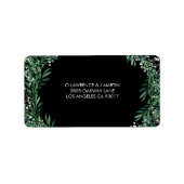 Groen Bladeren & Florets Zwart Etiket (Voorkant)