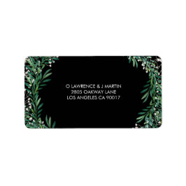 Groen Bladeren & Florets Zwart Etiket