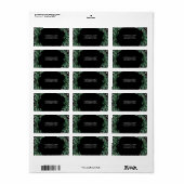 Groen Bladeren & Florets Zwart Etiket (Full Sheet)