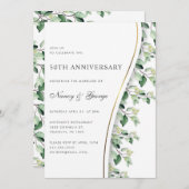 Groen Bladeren Foliage 50ste bruiloft Jubileum Kaart (Voorkant / Achterkant)