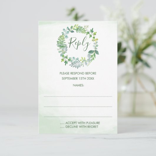 groen bladeren krans antwoord Kaarten (Staand voorkant)