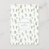 Groen bladeren krans boho bruiloft details Kaart (Achterkant)
