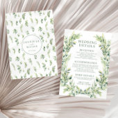 Groen bladeren krans boho bruiloft details Kaart