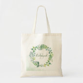 groen bladeren krans Waterverf bruidsmeisje Tote Bag (Voorkant)