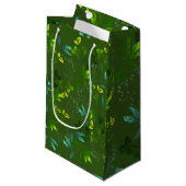Groen Bladeren Patroon Cadeautas (Voorkant Gekanteld)
