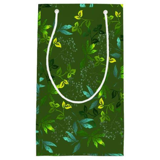 Groen Bladeren Patroon Cadeautas (Voorkant)