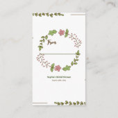 Groen Bladeren Roze Bloem Display Douche Informatiekaartje (Achterkant)