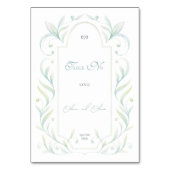 Groen Bladeren Trouwtafel Nummer Kaart (Voorkant)