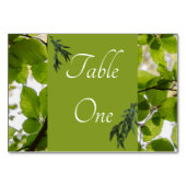 Groen Bladeren Trouwtafel Nummers Horizontaal Kaart (Achterkant)