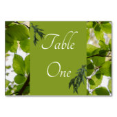 Groen Bladeren Trouwtafel Nummers Horizontaal Kaart (Voorkant)