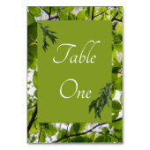 Groen bladeren Trouwtafel nummers Kaart (Achterkant)