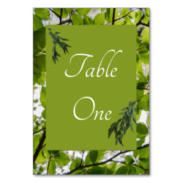 Groen bladeren Trouwtafel nummers Kaart