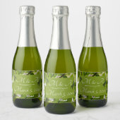 Groen Bladeren Trouwwijn Fles Label Sparkling Wijnetiket (Flessen)