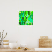 Groen Bladerig Abstract Poster (Keuken)