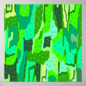 Groen Bladerig Abstract Poster (Voorkant)
