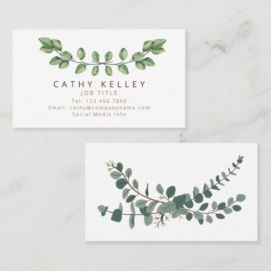 Groen Bladgoud Elke baan Visitekaartje (Voorkant / Achterkant)