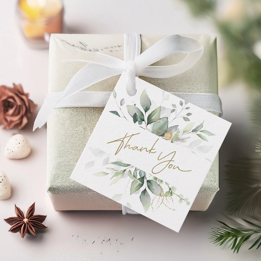 Groen bladgoud Eucalyptus Dank je Bedankjes Labels