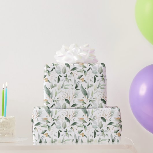 Groen bladgoudbladeren Inpakpapier (Feestgeschenken)