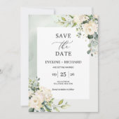 Groen Bladgroen Boho Floral Save The Date Kaart (Voorkant)