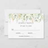 Groen Bladgroen Botanisch Bruiloft RSVP Kaart (Voorkant)