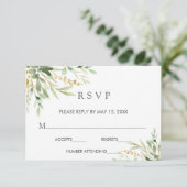 Groen Bladgroen Botanisch Bruiloft RSVP Kaart (Staand voorkant)