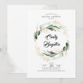 Groen Bladgroen en Gouden bladeren Vrijgezellenfee Kaart