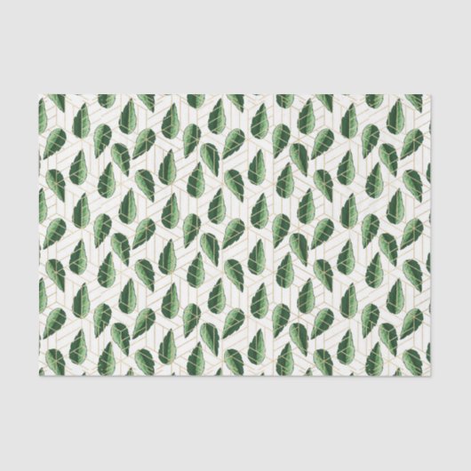 groen bladpatroon 24 tissuepapier (Voorkant)