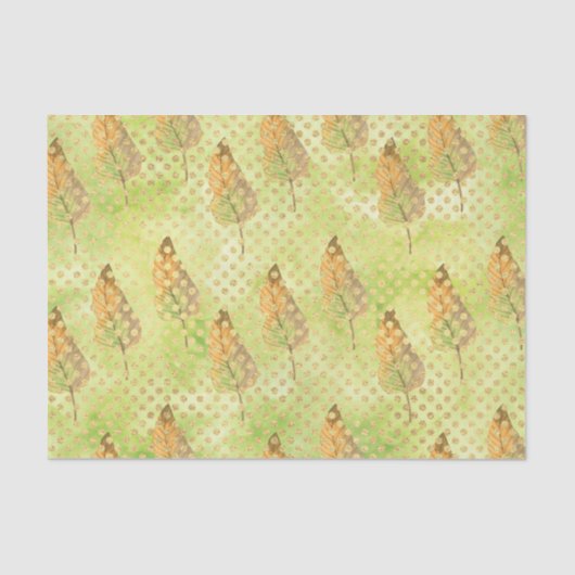 Groen Bladpatroon 9 Tissuepapier (Voorkant)