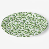 Groen bladpatroon aanpassen papieren bordje (Gekanteld)
