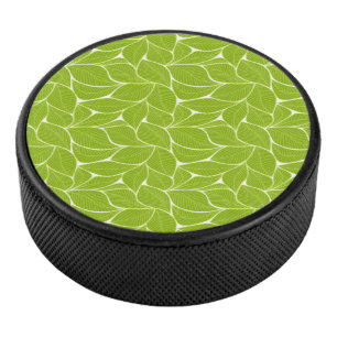 Groen bladpatroon hockey puck