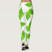 Groen bladpatroon leggings (Achterkant)