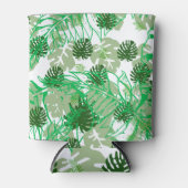 Groen bladpatroon met palm blikjeskoeler (Voorkant)