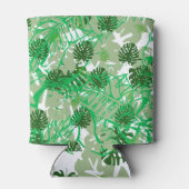 Groen bladpatroon met palm blikjeskoeler (Achterkant)