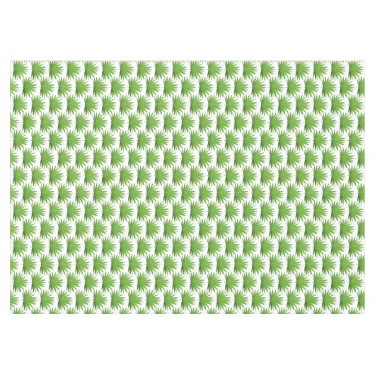 Groen bladpatroon met palm op wit tafelkleed (Voorkant (Horizontaal))