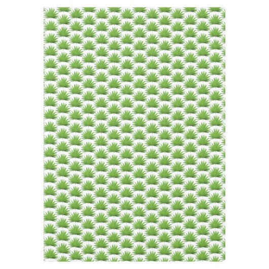 Groen bladpatroon met palm op wit tafelkleed (Voorkant)